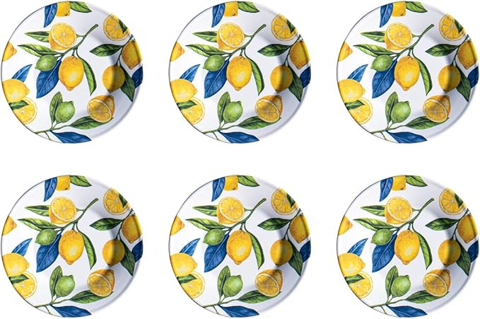 Lemon Orchard NewWave Melamine Salad Plate - Yellow - 8.5" - Set of 6 | Amazon (US)