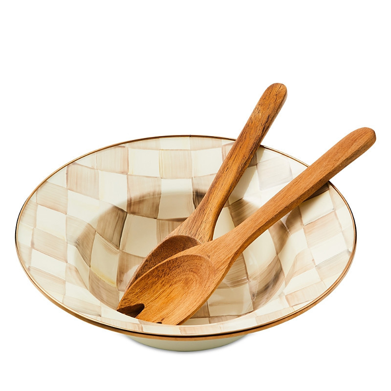 Mackenzie-Childs Mocha Check Salad Serving Set | Bloomingdale's (US)