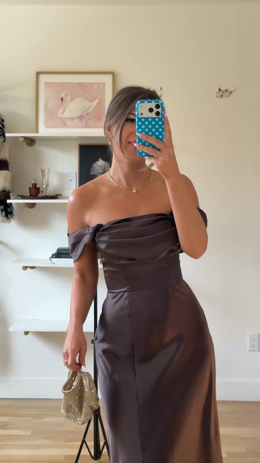chocolate-brown satin gown with an off-the-shoulder neckline and a fitted, floor-length skirt fall wedding guest dress for every girl 💍

I’m 5’4” & wearing my usual smalls/2

electric picks: emerson20

fall wedding guest dresses, wedding guest dresses, cocktail dresses, semi-formal dresses, black tie wedding guest dresses, destination wedding guest dresses, garden party dresses, wedding guest outfit ideas, fall dresses, autumn dress

#LTKWedding #LTKSeasonal #LTKU