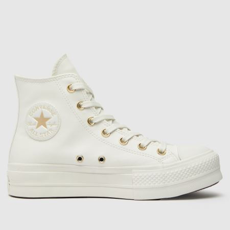 Womens White & Gold Converse All Star Lift Hi Trainers | schuh | Schuh