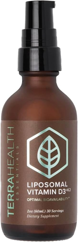 Terra Health Essentials Liposomal Vitamin D3 + K2 with CoQ10 & Selenium - High Absorption Liquid ... | Amazon (US)