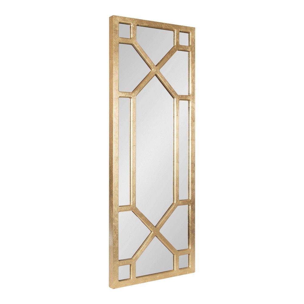 18"" x 47"" Vanderford Rectangle Wall Mirror Gold - Kate & Laurel All Things Decor | Target
