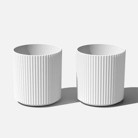 Veradek Demi Series 16" Plastic-Stone Planter - 2-Pack White | Walmart (US)