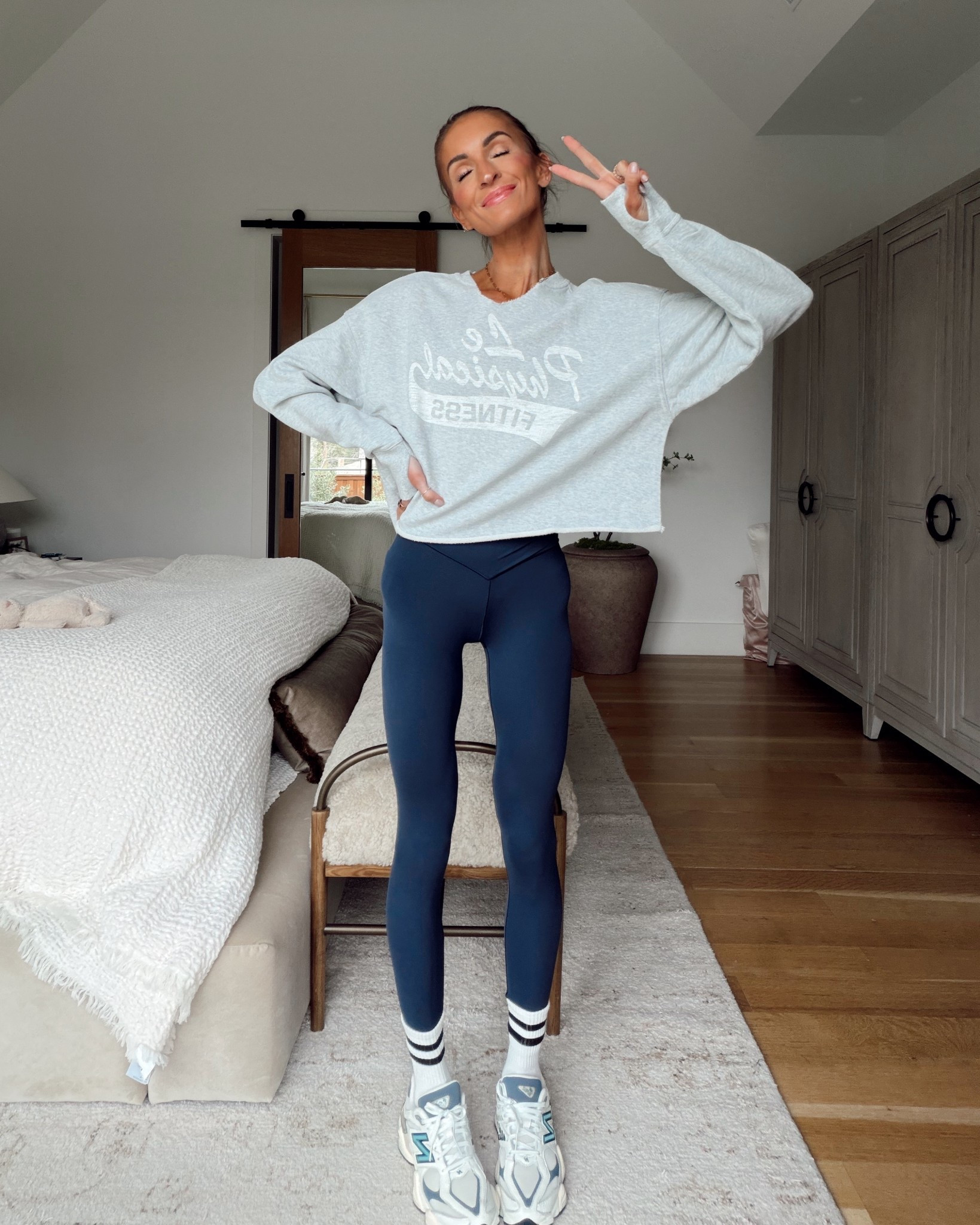 comfy crewneck + flattering high-waisted leggings both marked down!  👏🏻 

#LTKSaleAlert