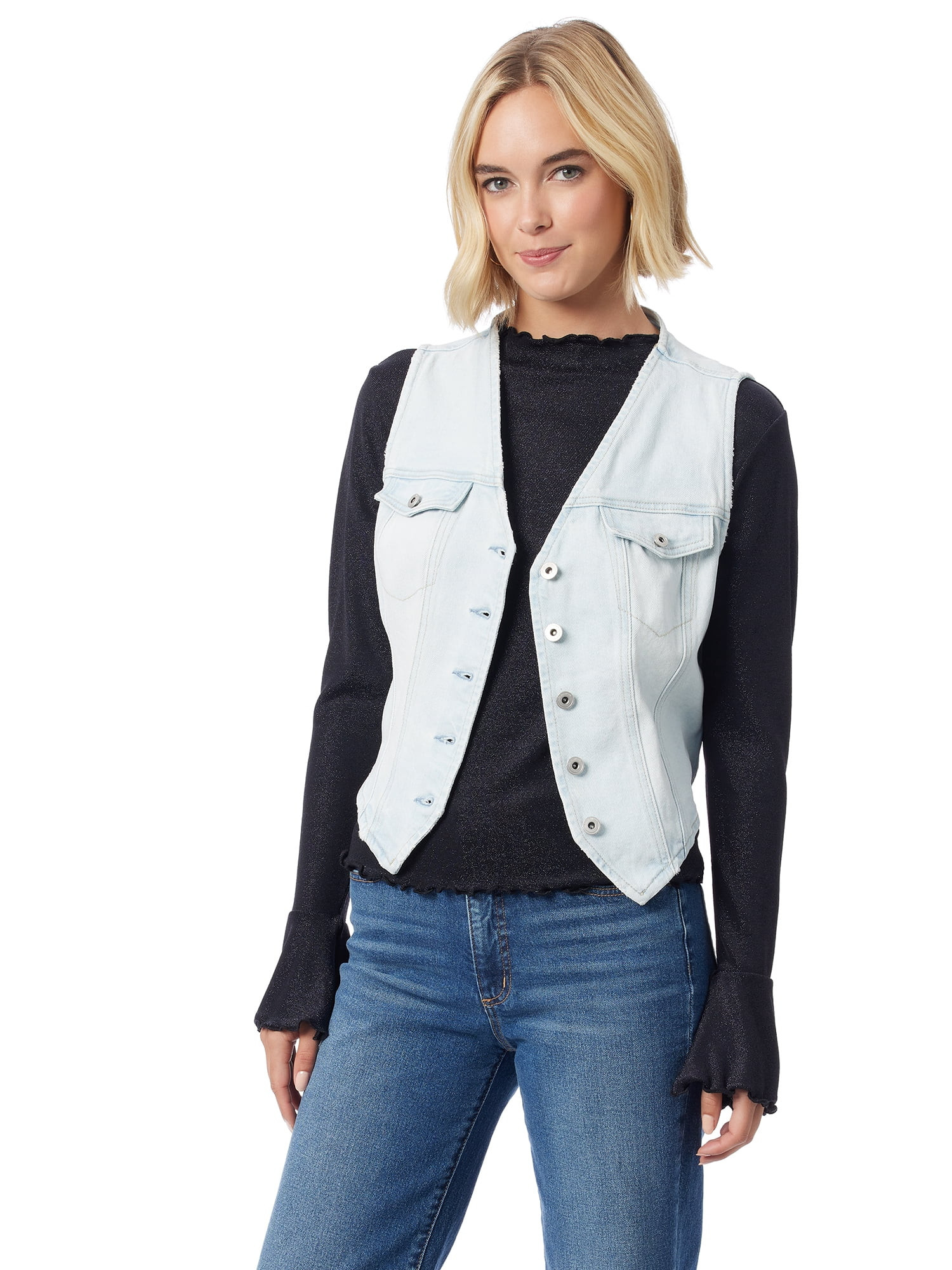 Jessica Simpson Women's and Women's Plus Denim Vest, Sizes XS-4X | Walmart (US)