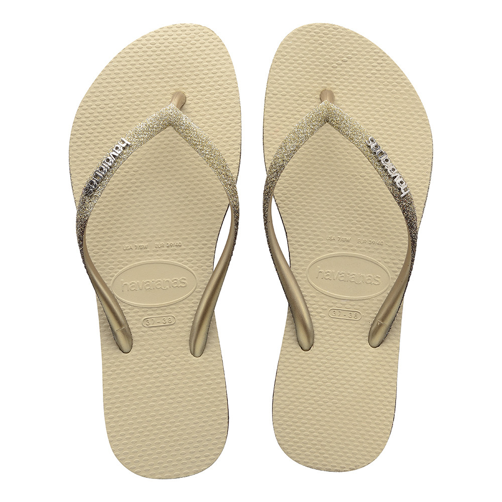 Women's Slim Sparkle Flip Flops Sand Grey | Havaianas | Havaianas