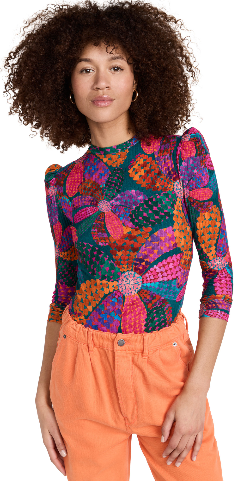 FARM Rio Heart Daisy Teal Thong Bodysuit | Shopbop