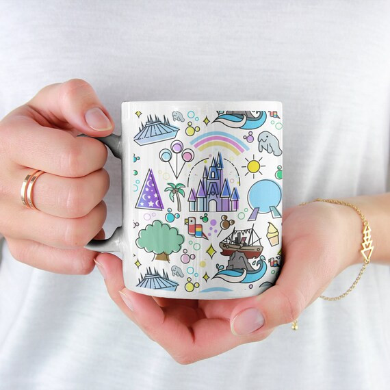 Disney World Doodle Coffee Mug, Disney Mug, Disney Parks, Disney Gifts, Disney Lover, Disney Gift... | Etsy (US)