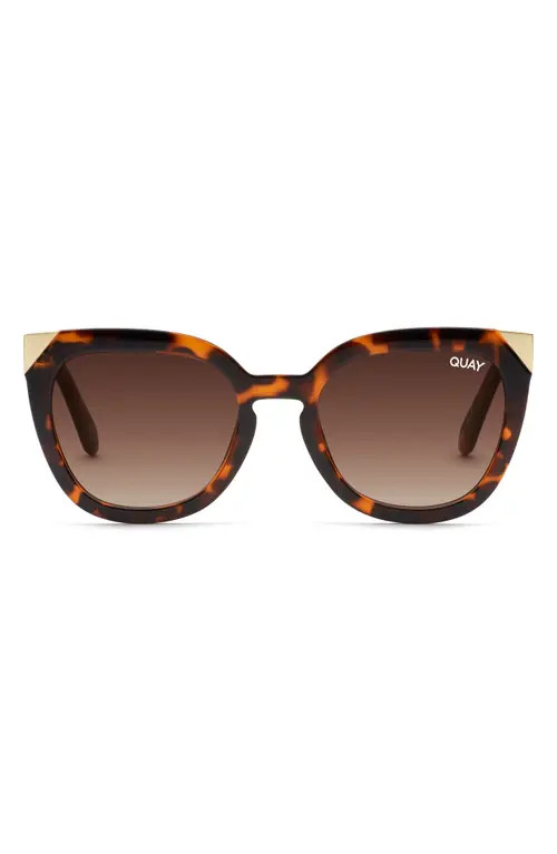 Quay Australia Noosa Metal 55mm Gradient Cat Eye Sunglasses in Tortoise /Brown at Nordstrom | Nordstrom