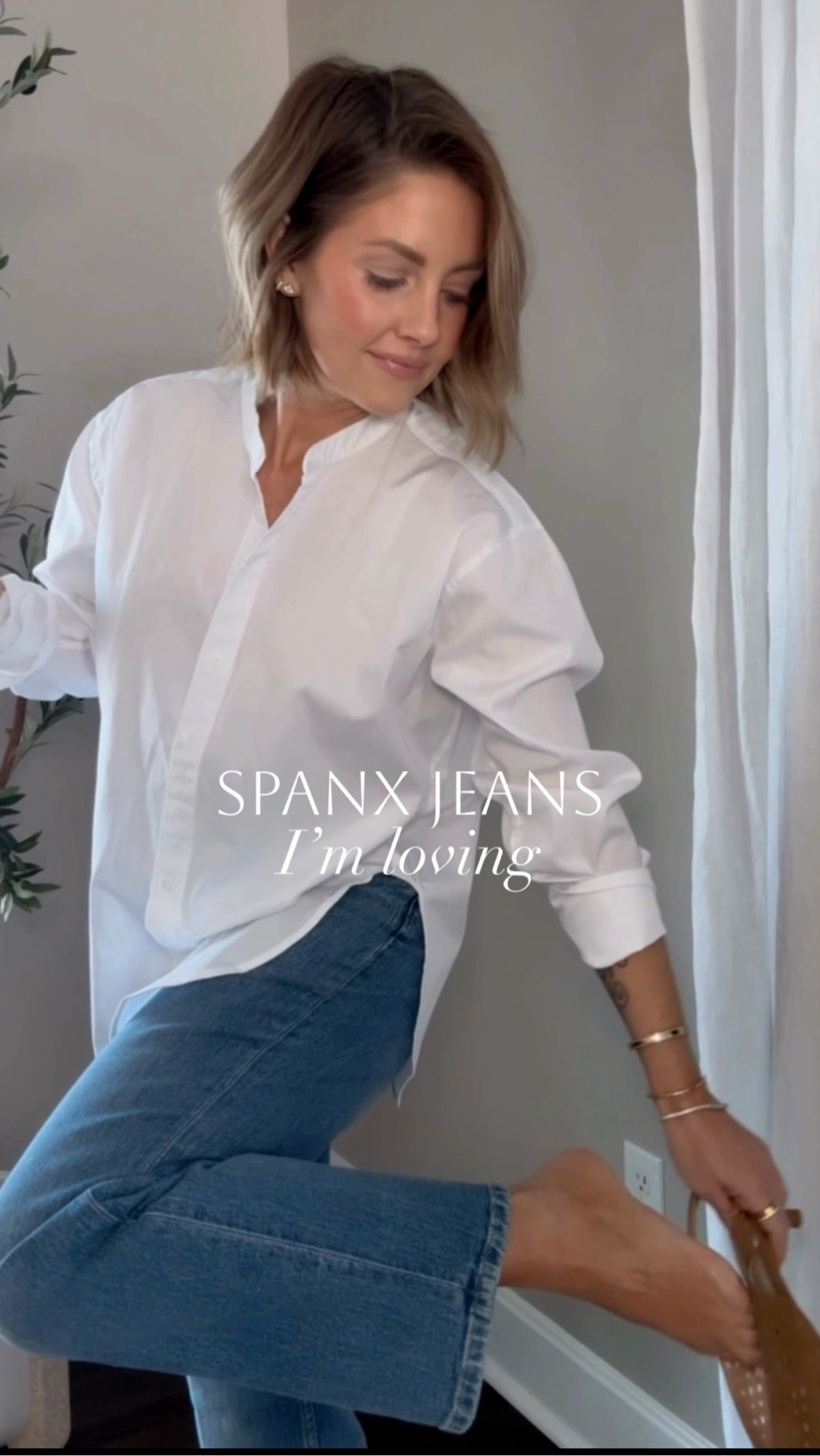 These Spanx 360 jeans are perfection 🙌🏼 I went with the XS Petite in both (XS tunic button down) and they are so incredibly comfortable! New customers can use code ALMOSTREADYXSPANX for 15% off + free shipping (excludes sales) 

#LTKPetite #LTKootd #LTKgrwm