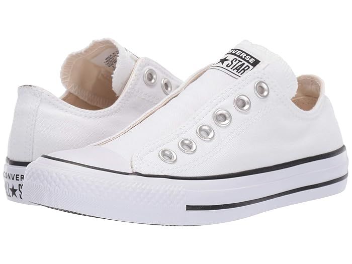 Converse Chuck Taylor All Star Slip-On (White/Black/White) Slip on Shoes | Zappos