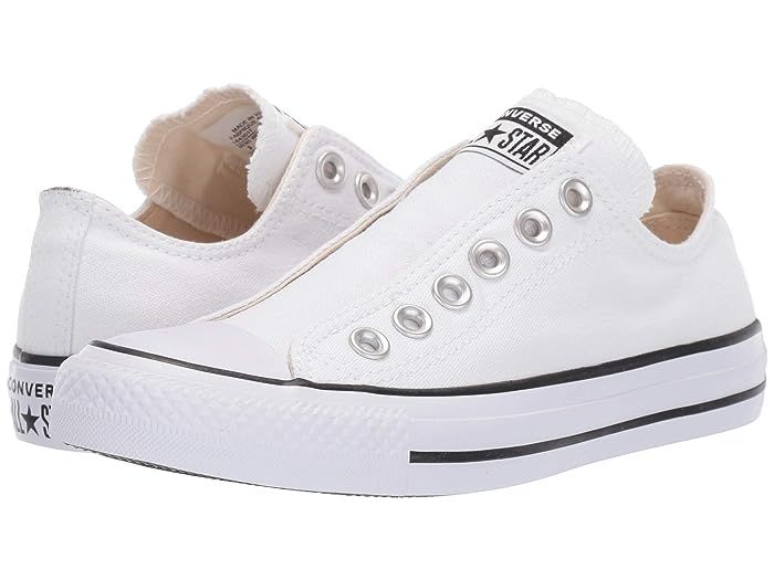 Converse Chuck Taylor All Star Slip-On (White/Black/White) Slip on Shoes | Zappos