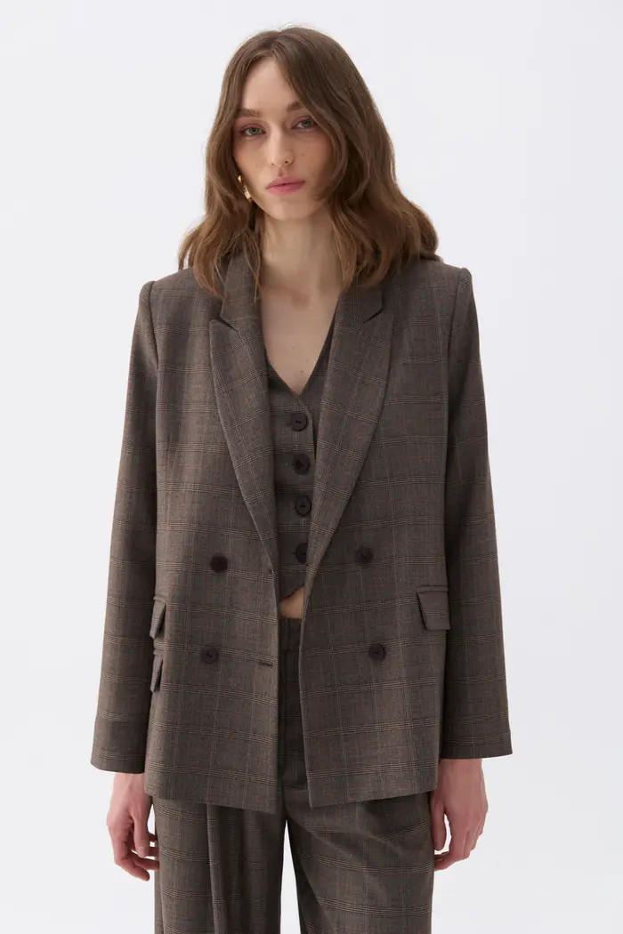 Padded Shoulder Plaid Blazer | Nordstrom