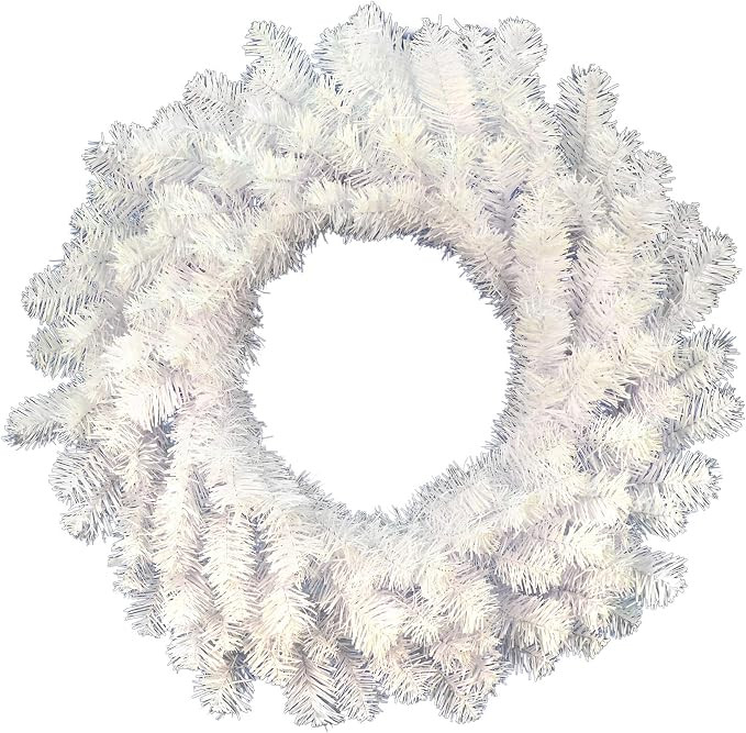 Vickerman 24" Crystal White Spruce Artificial Christmas Wreath, Unlit - Faux Spruce Christmas Wre... | Amazon (US)