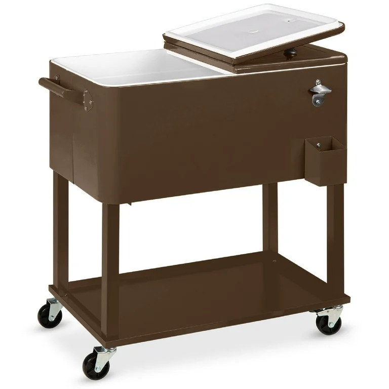 Best Choice Products 80qt Steel Rolling Cooler Cart w/ Bottle Opener, Catch Tray, Drain Plug, Loc... | Walmart (US)