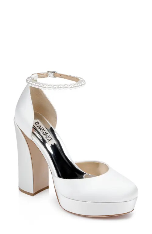 Badgley Mischka Collection Felixa Ankle Strap Platform Sandal in Soft White at Nordstrom, Size 9.... | Nordstrom