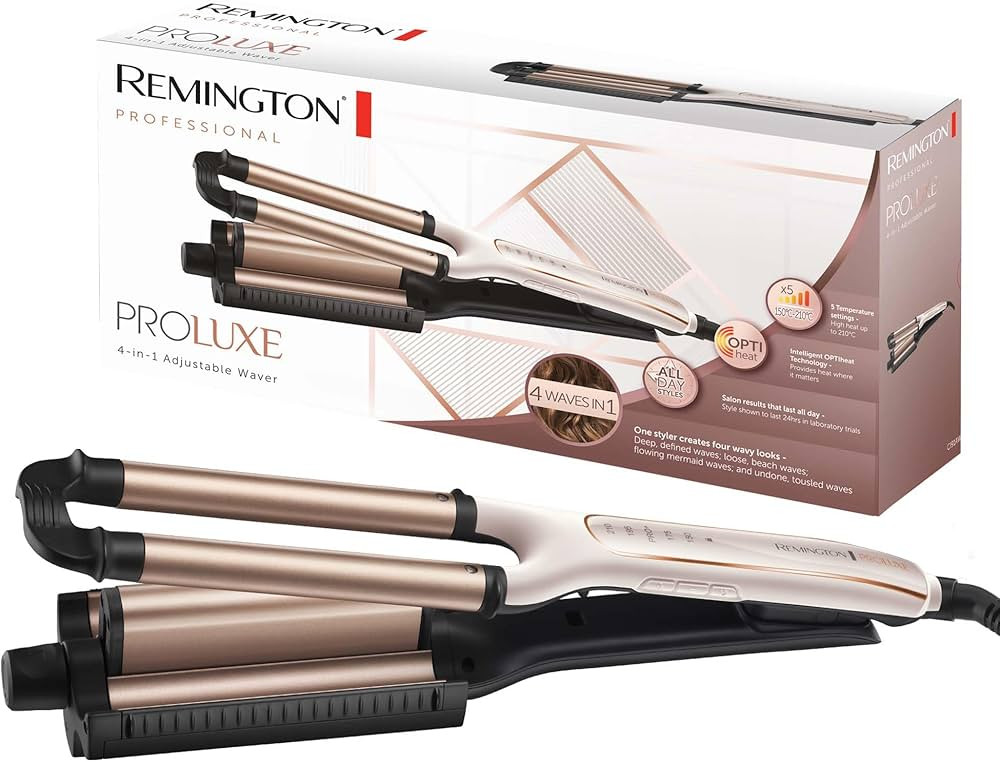Remington ProLuxe CI91AW 4-in-1 Waver, Curling Iron, Beach, Natural Waves, Water Waves, Mermaid W... | Amazon (DE)