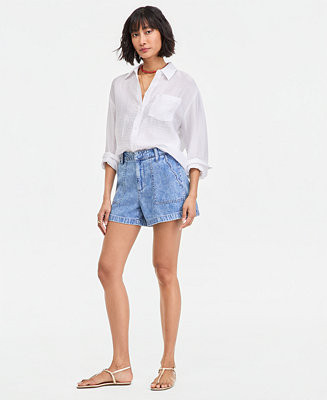 On 34th Women's 4" Denim Utility Shorts, Macy's Exclusive - Macy's | Macy's