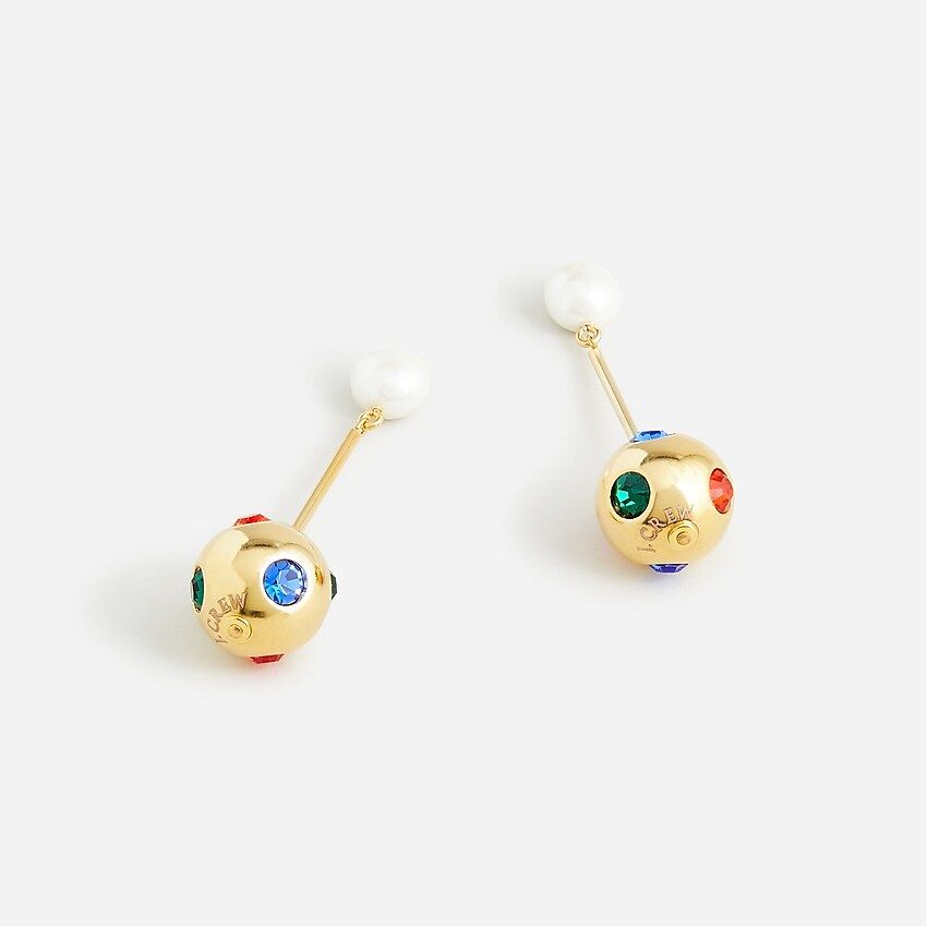 Made-in-Italy pearl and multicolor crystal drop earrings | J.Crew US