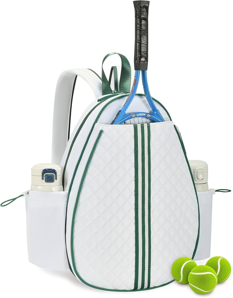 Sucipi Tennis Bag, Quilted Tennis Sling Crossbody Backpack, Water Resistant Tennis Racket Bags fo... | Amazon (US)