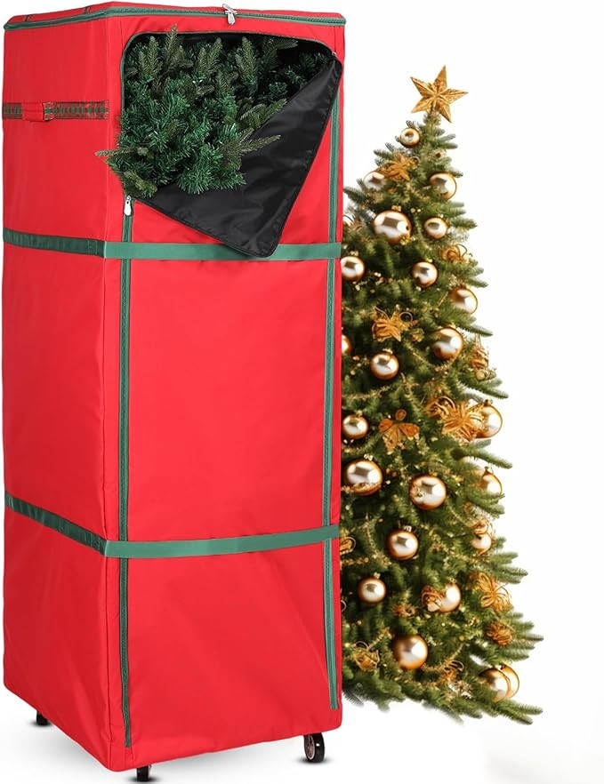 Rolling Christmas Tree Bag – Fits 12 ft Artificial Xmas Trees, Large Storage Box with Wheels & ... | Amazon (US)