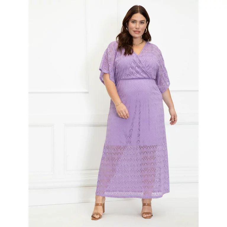 ELOQUII Elements Women's Plus Size Crochet Maxi Dress | Walmart (US)
