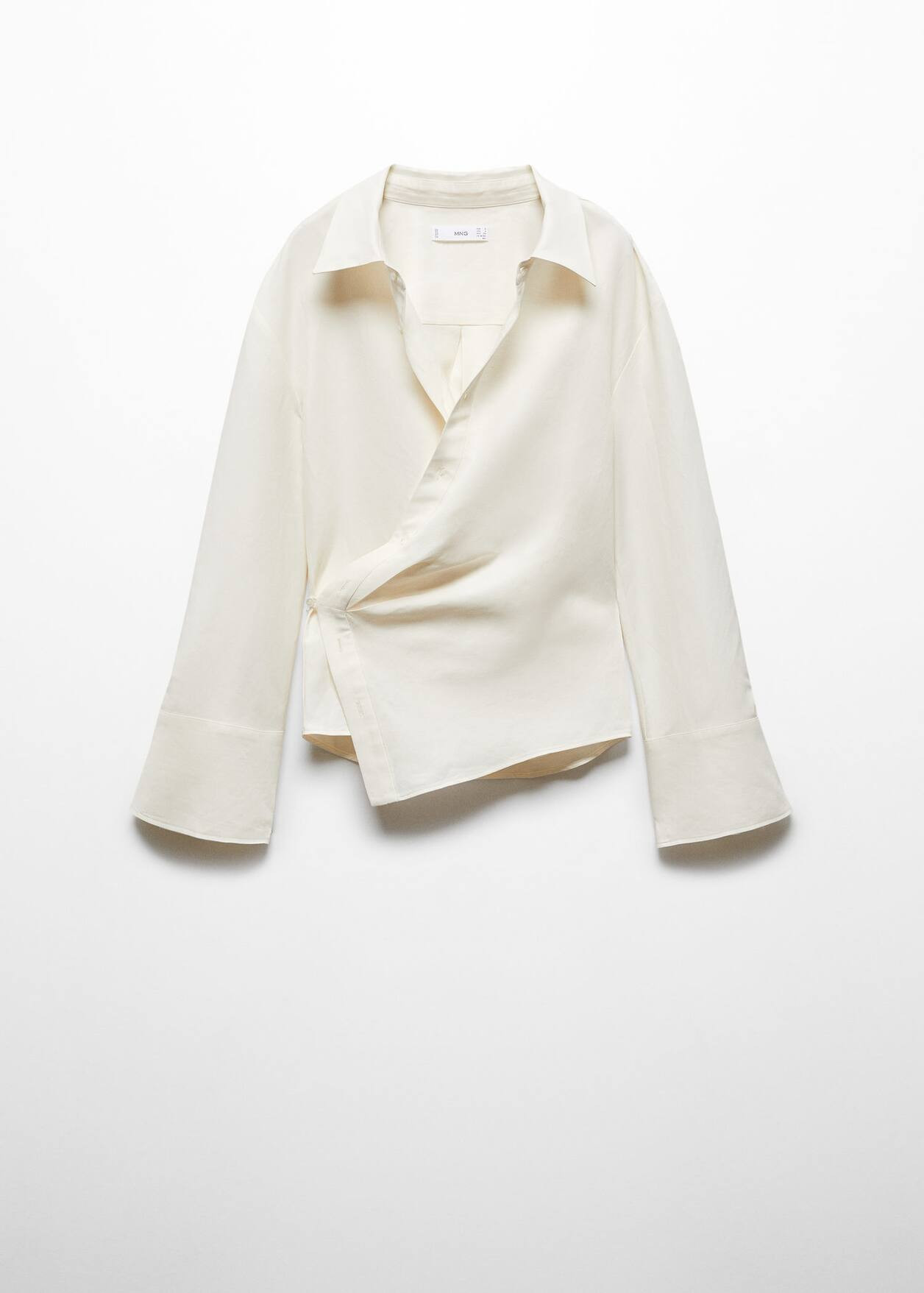 Wrap linen-blend shirt -  Women | Mango USA | MANGO (US)