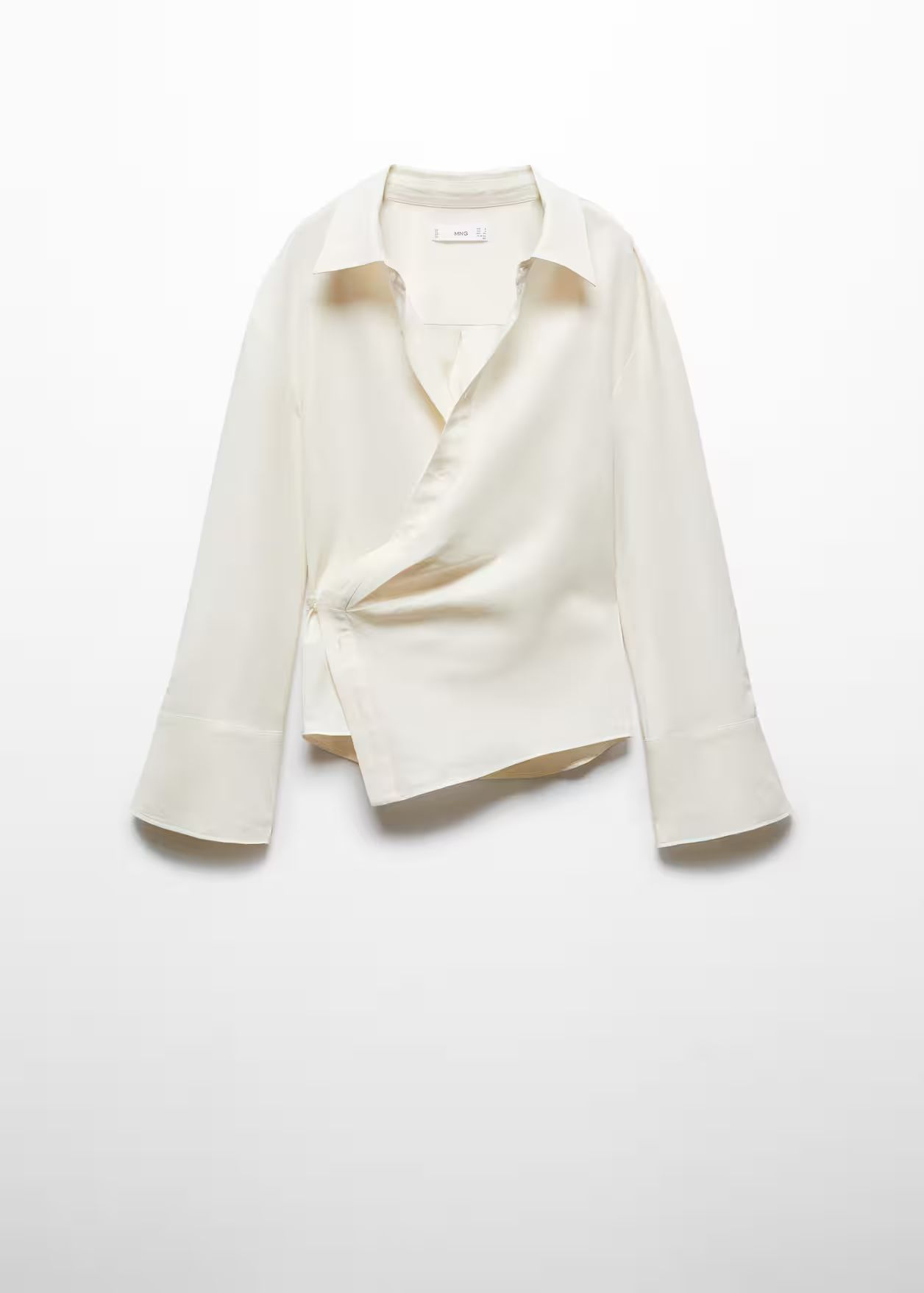 Wrap linen-blend shirt -  Women | Mango USA | MANGO (US)