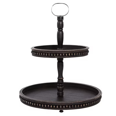The Lakeside Collection Beaded Tabletop Serving Collection - 2-Tier Tray | Target