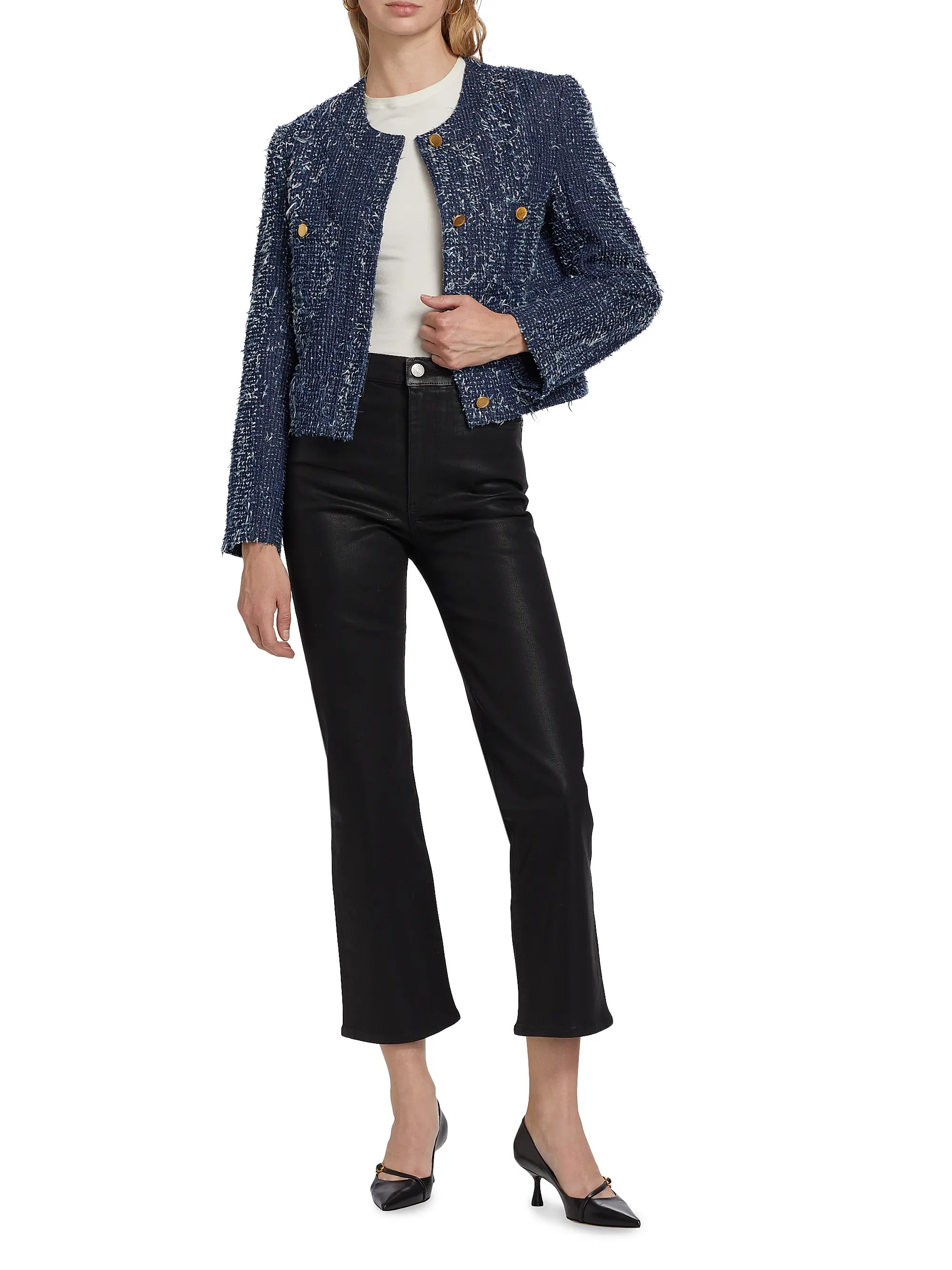 FrameLe Sleek Coated Straight-Leg Jeans | Saks Fifth Avenue