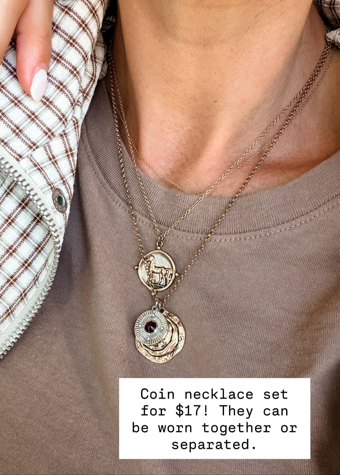 You can't get much better than a necklace set for $17! Love the coins, and especially the horse one! This is such a cute necklace to have for fall!

Loverly Grey, Target, fall finds, fall jewelry, coin necklace, fall accessories 

 #LTKSeasonal