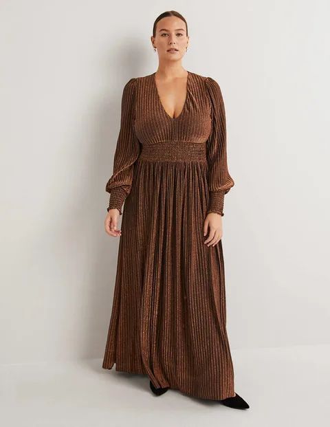 Metallic Brown Jersey Maxi Dress | Boden (UK & IE)