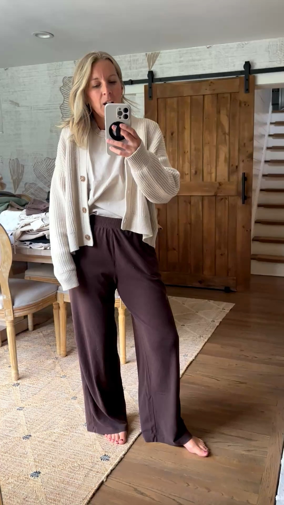 Mediums in this very cozy outfit!! Pants are regular length. I own the aritzia linked ones too in M regular. The quince ones have the perfect inseam for a regular length as well  

#LTKootd #LTKdayinmylife #LTKMidsize