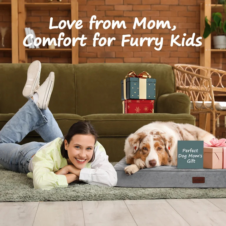 Ophanie Orthopedic Dog Bed for Large Dogs with Removable Washable Cover, Non-Slip Bottom & Waterp... | Walmart (US)