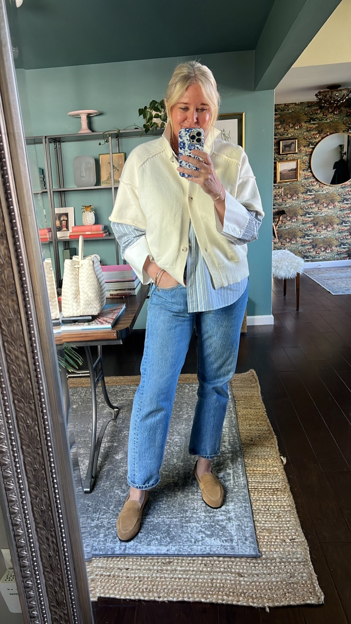 Today’s look!
Jeans men’s 32x29
Shirt Sezane
Sweater size largee

#LTKootd #LTKOver40 #LTKdayinmylife