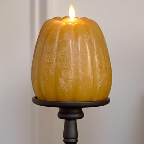 Luminara Flickering Flameless Harvest Gold Pumpkin Candle, Battery Operated Plug Free Home Indoor... | Amazon (US)