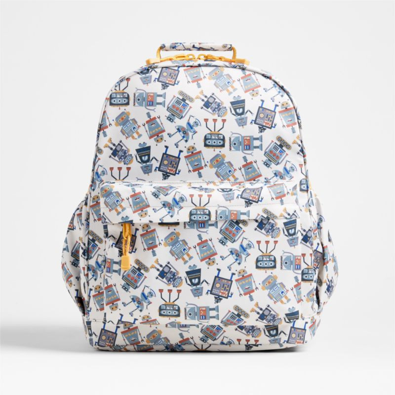 Robot Personalized Large Kids School Backpack with Side Pockets | Crate & Kids | Crate & Barrel