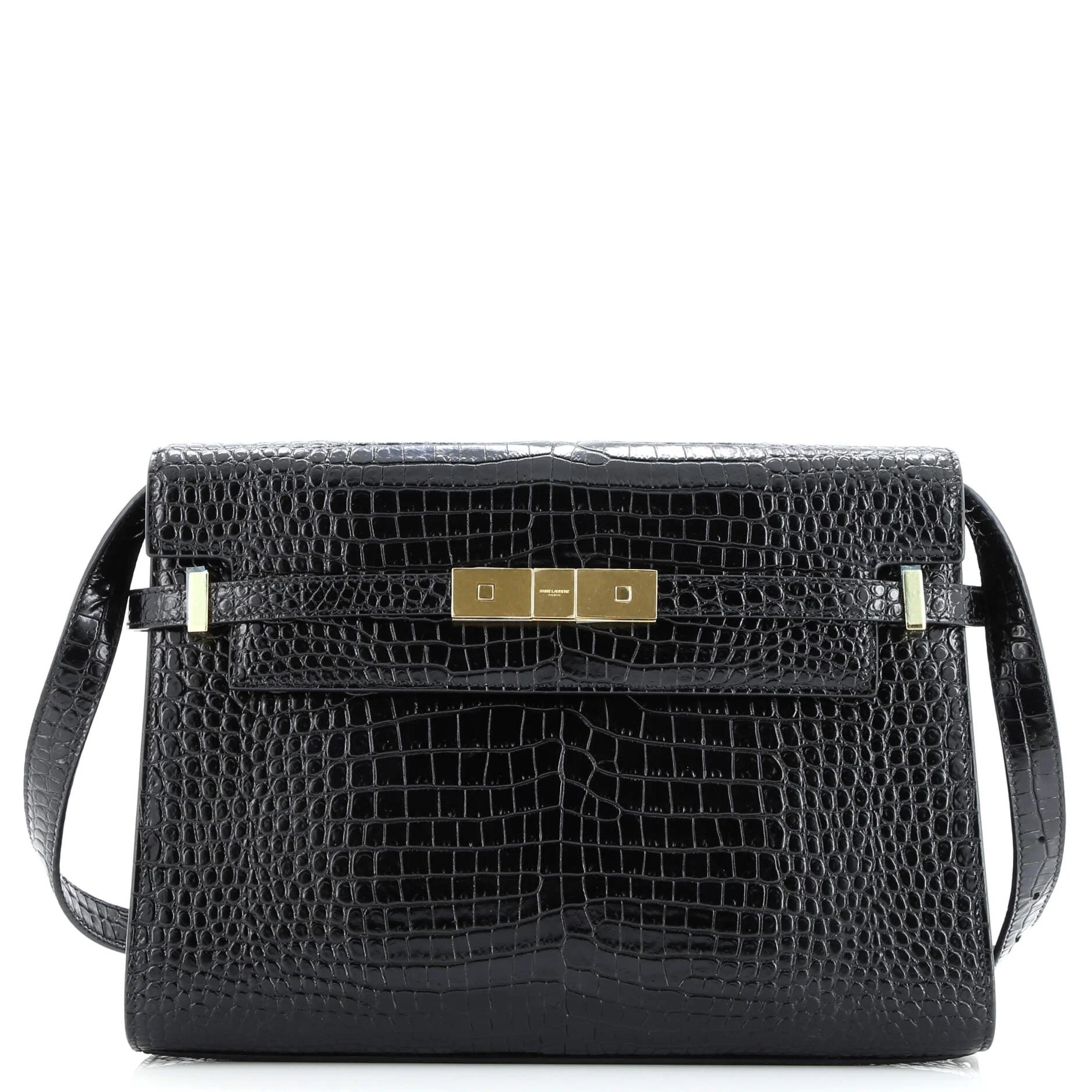 Pre-Loved Saint Laurent Manhattan Shoulder Bag Crocodile Embossed Leather Medium | Zulily