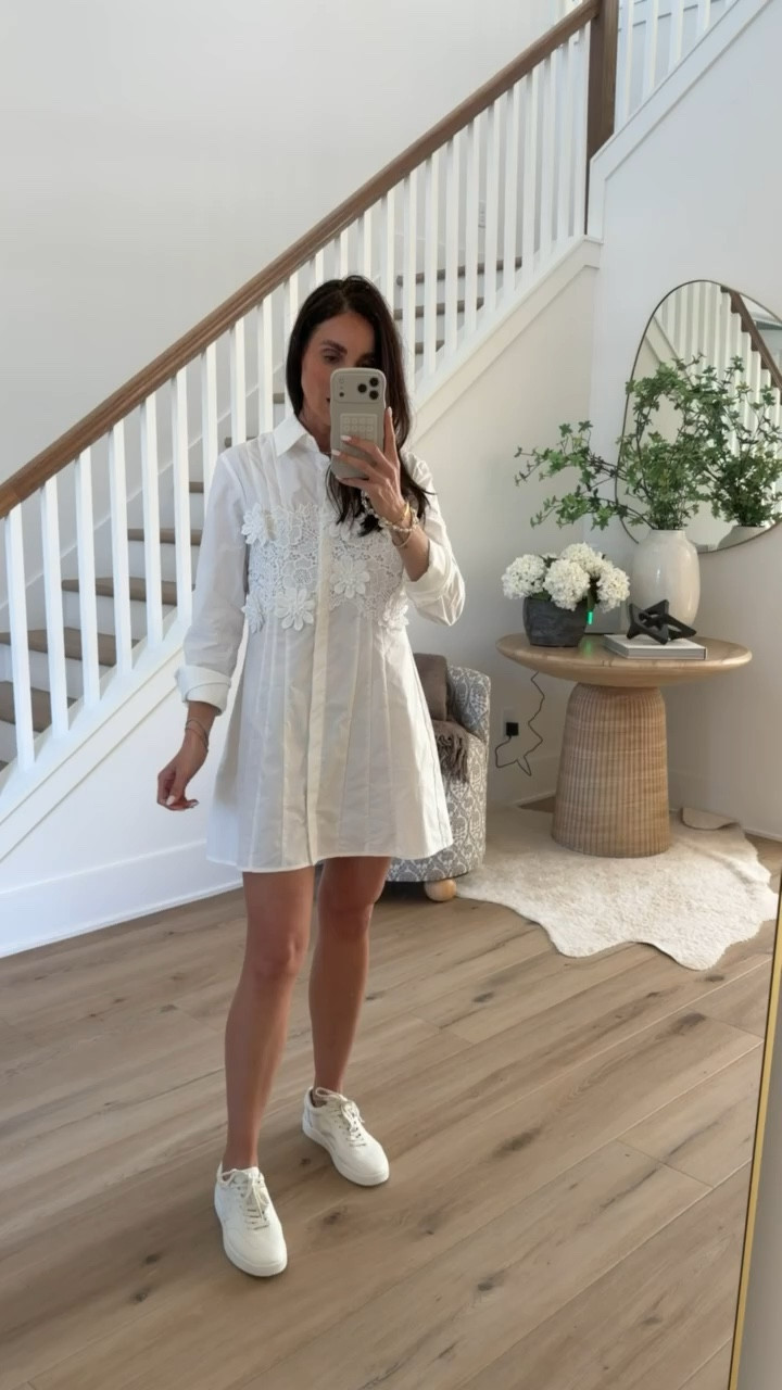 Size small, white shirt dress, spring dress, annabrstyle

#LTKOver40