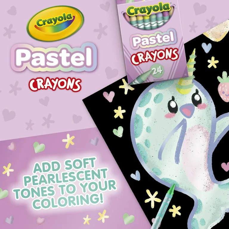 Crayola 24 Ct Pastel Crayons, School Supplies, Art Supplies, Creative Gifts for Kids Ages 3+ | Walmart (US)