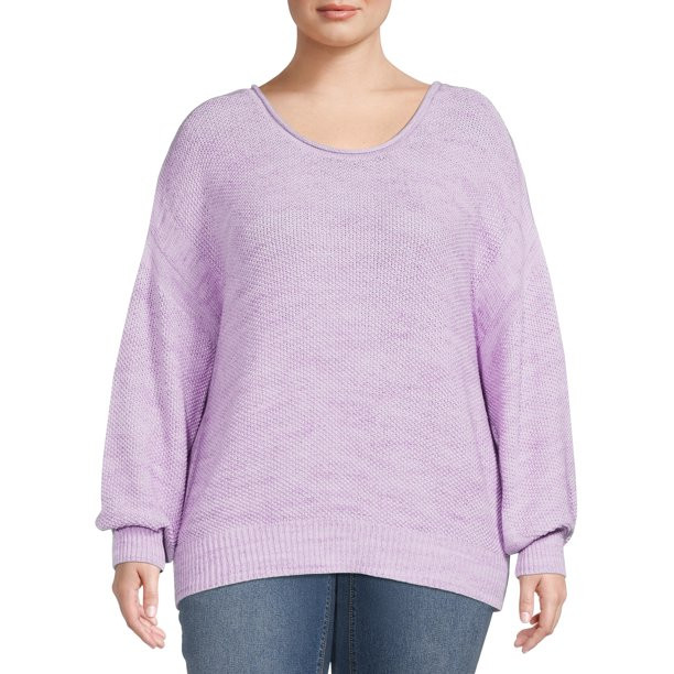 Terra & Sky Women’s Plus Size Scoop Neck Sweater - Walmart.com | Walmart (US)