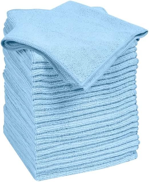 Quickie Microfiber Cleaning Cloth, 14 X 14 in., Blue, 24 Pack, Washable and Reusable, All-Purpose... | Amazon (US)
