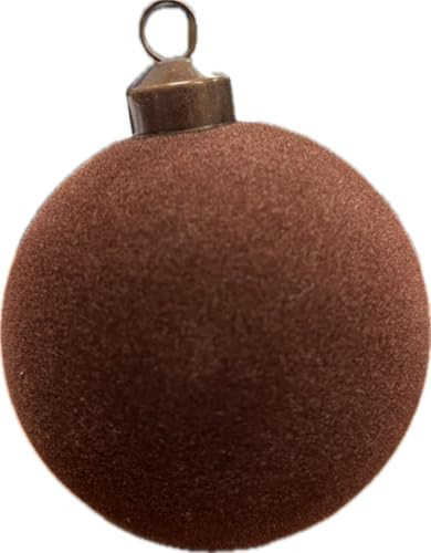Round Flocked Christmas Ornaments (Pack of 3) - Dark Brown Flocked Ball Ornaments - 5.90” Shatterproof Plastic, Soft Velvet Christmas Ornaments - Elegant Christmas Tree Balls For Decoration & Crafting | Amazon (US)