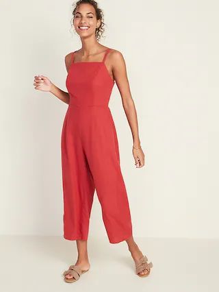 Linen-Blend Cami Jumpsuit for Women | Old Navy (US)