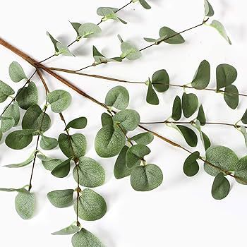 VGIA 6 Pcs Artificial Plants Eucalyptus Stems Eucalyptus Leaf Spray in Green Greenery Stems Silk ... | Amazon (US)