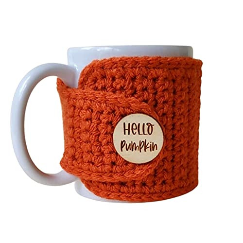 Fall Sleeve For Coffee Mug, Hello Pumpkin Cozy, Autumn Sweater Wrap for Pumpkin Spice Lattes and Tha | Amazon (US)