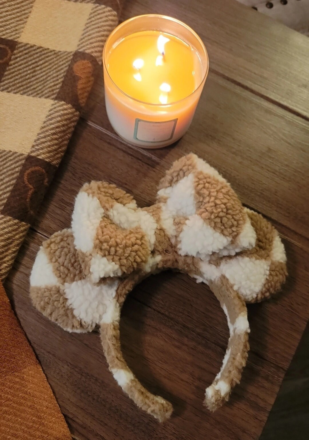 Checked Sherpa Mouse Ears - Etsy | Etsy (US)