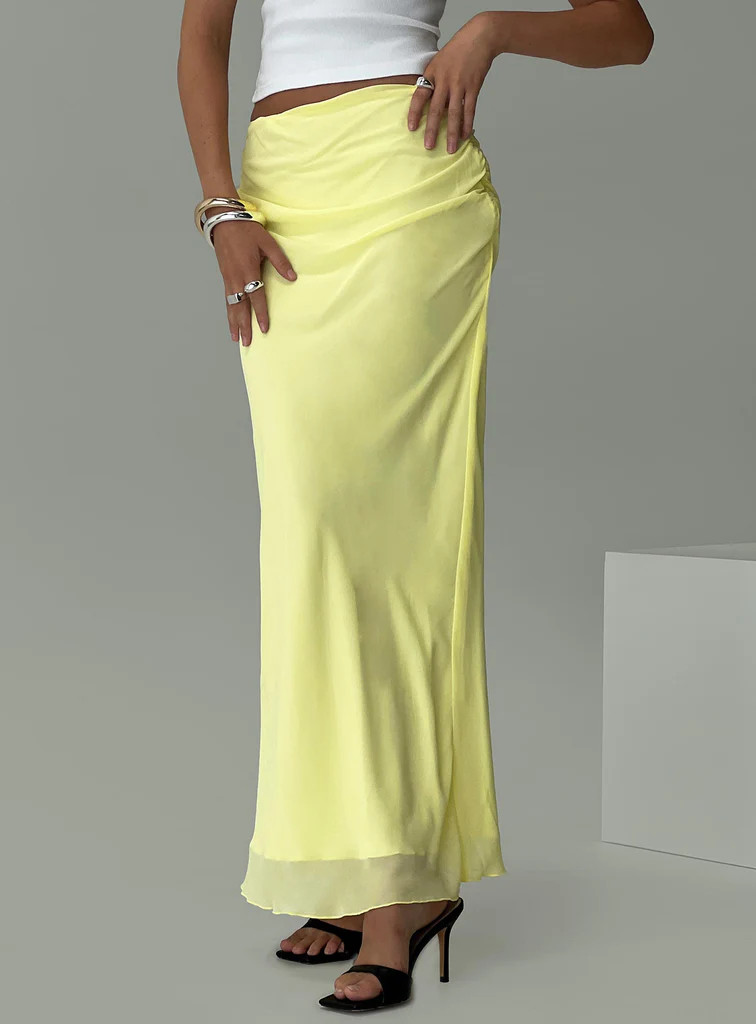 Herrera Maxi Skirt Yellow | Princess Polly US