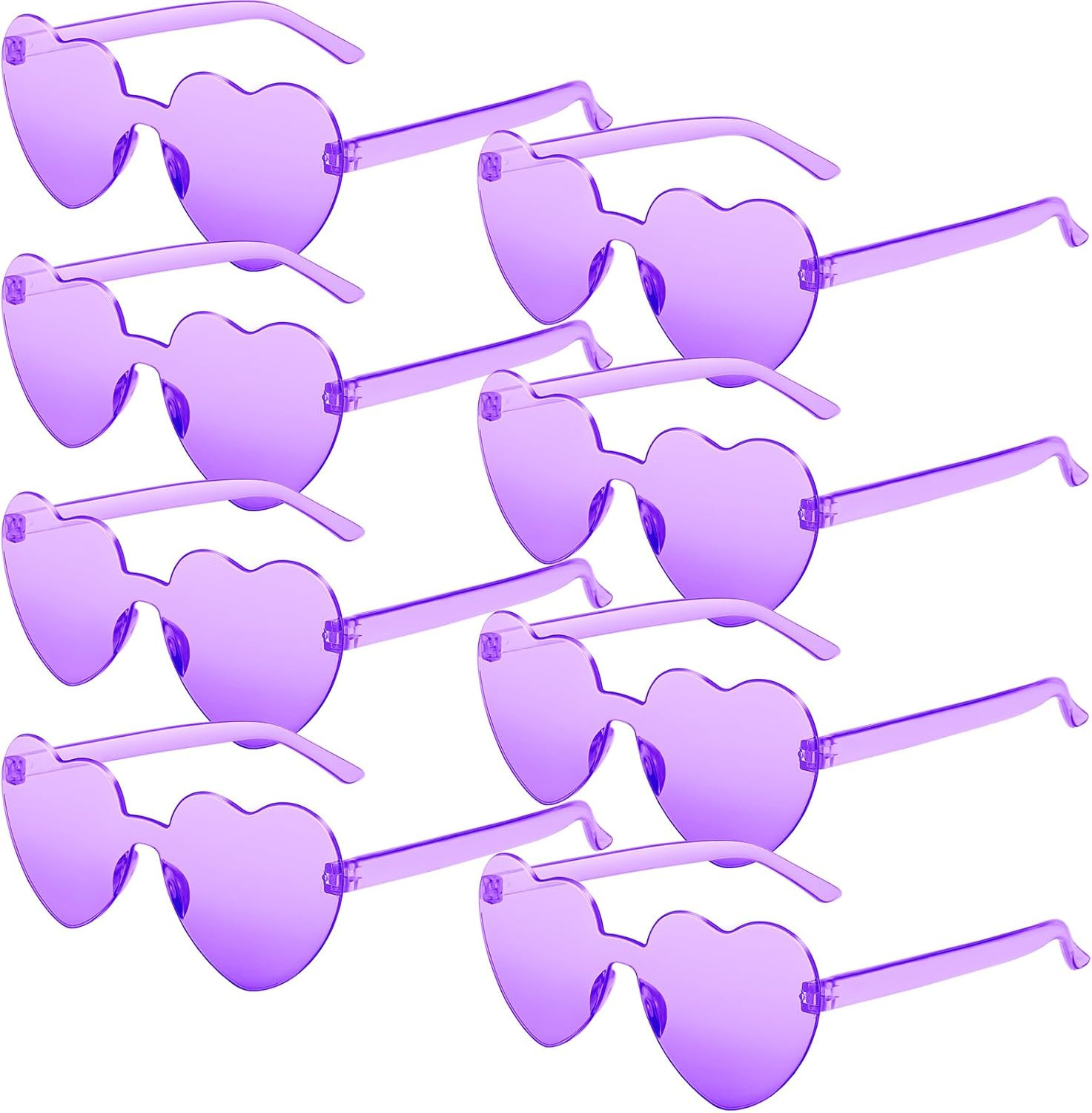 RTBOFY 8 Pack Heart Sunglasses, Heart Shaped Sunglasses with Transparent Candy Color for Women Pa... | Amazon (US)