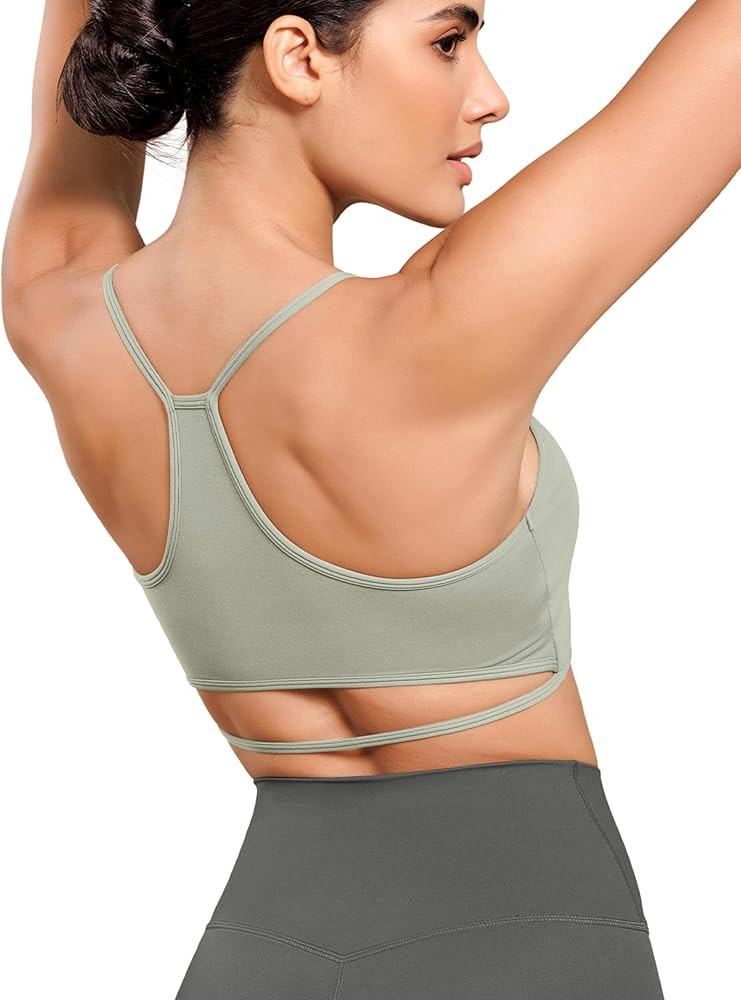 ODODOS Cloud Feeling Halter Sports Bra for Women Padding Cut Out Racerback Yoga Tank Top | Amazon (US)